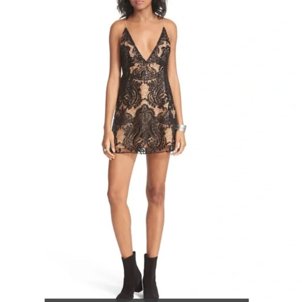 Free People Black Night Shimmer Dress